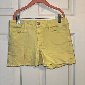 GAP Yellow Denim Cutoff Shorts with Frayed Hem